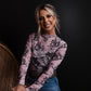 MK498  Sunshine Velvet Mesh Top