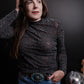 MK479 Tooled Leather Mesh Top