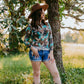 MK466 Mix Print LS Mesh Top