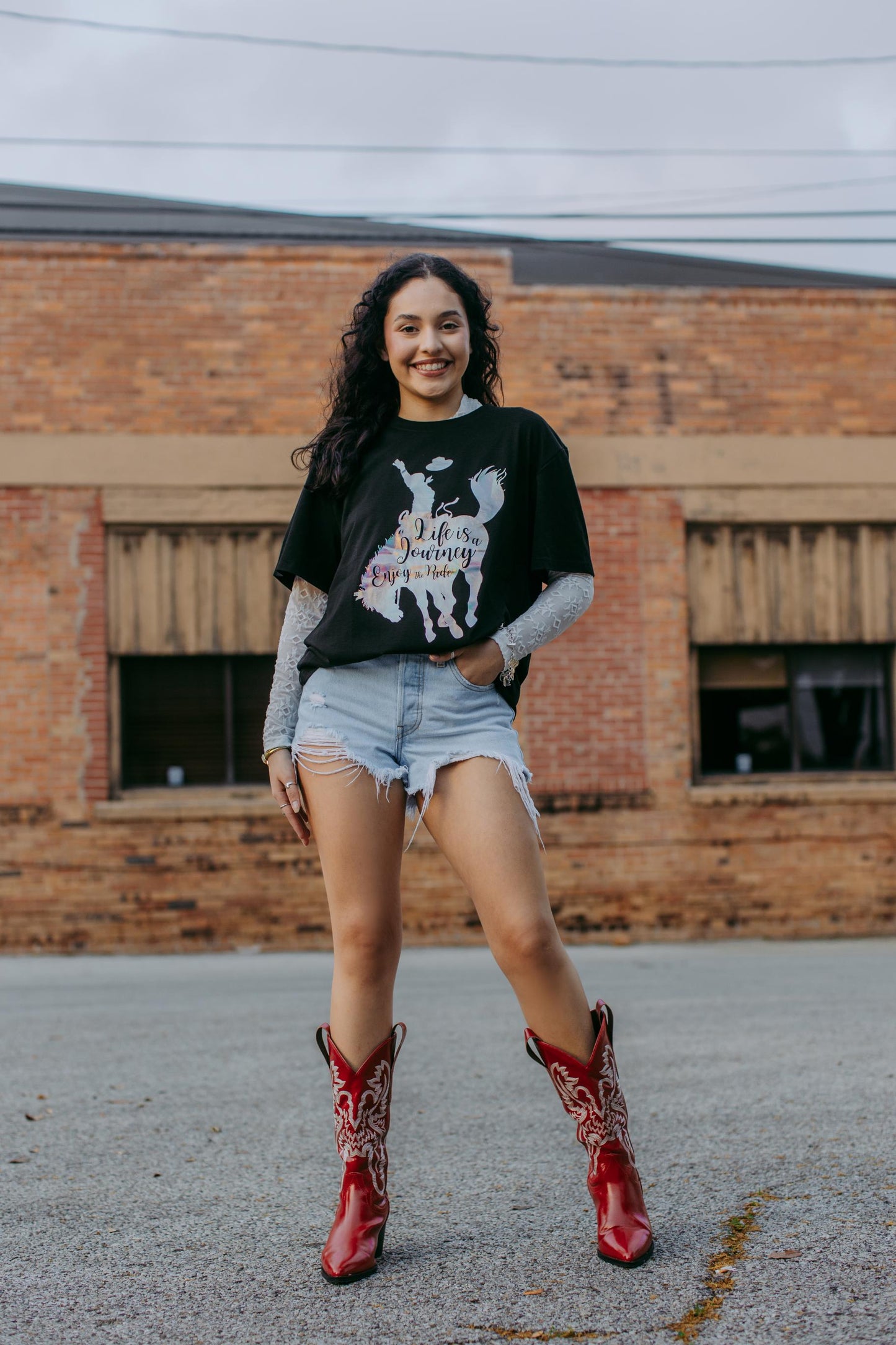 MK494 Enjoy the ride Gold Foil SL Tee