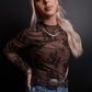 MK498 Sunshine Velvet Mesh Top - Brown