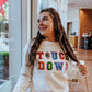 MK177 TOUCHDOWN Sequin Embellished LS Tee-White