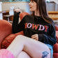 MK334 Cowgirl Embroidery Sequins Tee - Black