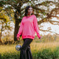 MK371 Cactus Line Embroidery Light Weight Sweatshirt Pink