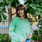 MK316 Quinn Double Gauze Oversized Button Shirt - Green