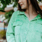 MK316 Quinn Double Gauze Oversized Button Shirt - Green