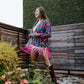 MK364 Guadalupe Sheer Aztec Kimono with Sequin Fringe