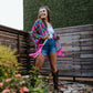 MK364 Guadalupe Sheer Aztec Kimono with Sequin Fringe