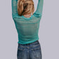MK426 Dylan brown Rhinestone Embellished Mesh LS Top - Turquoise
