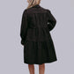 MK547 Sequins Bow Puff Sleeve Long Sleeve Dress