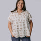 MK729 Branded Button Down Blouse