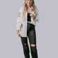 TZ76 Cut Out Embroidery Pearl Snap Button Down Shirt