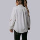 TZ76 Cut Out Embroidery Pearl Snap Button Down Shirt