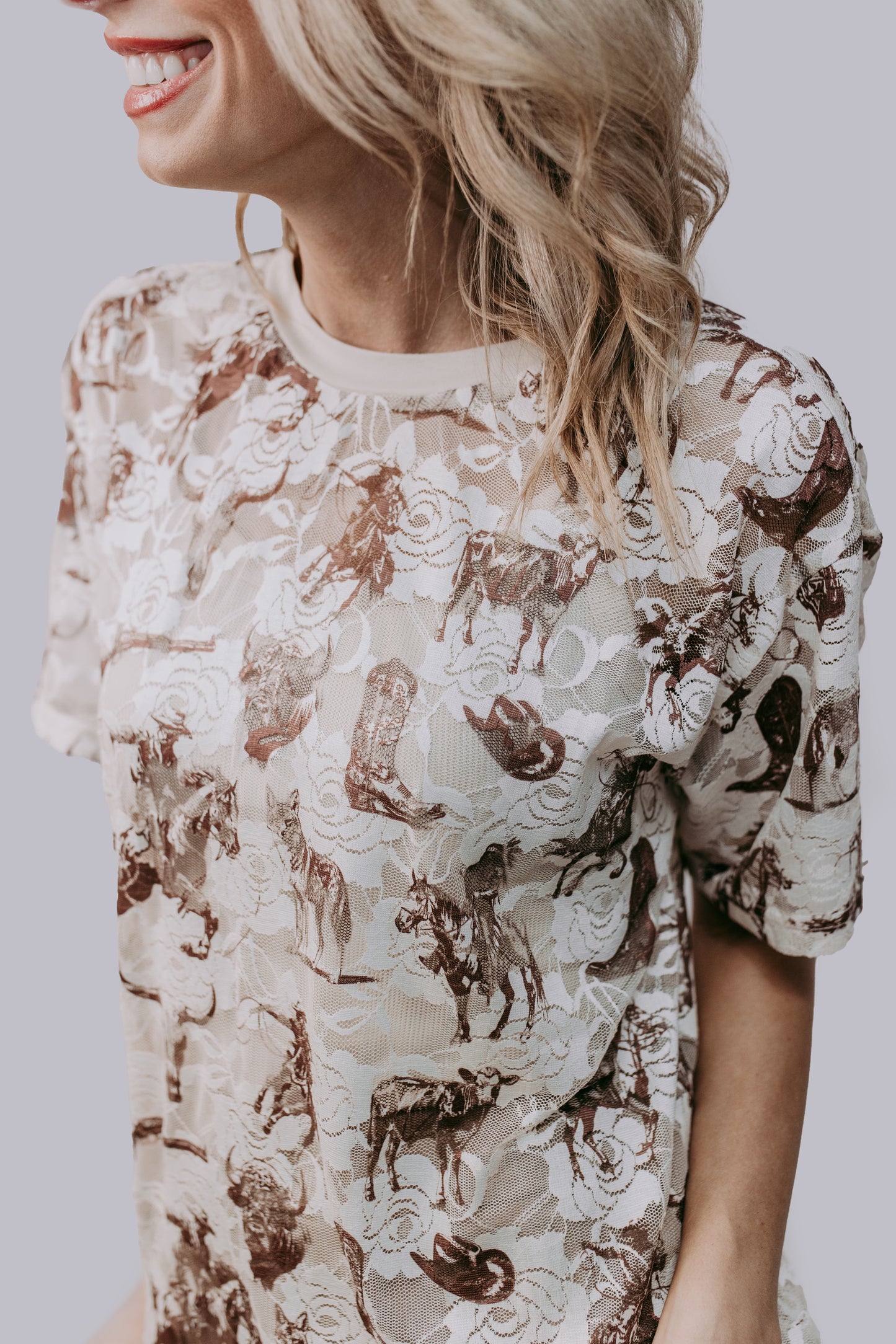 MK701 Cowboys & Indians Lace Top
