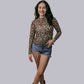 MK719 Leopard Print Mesh Top