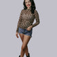 MK719 Leopard Print Mesh Top