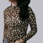 MK719 Leopard Print Mesh Top