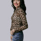 MK719 Leopard Print Mesh Top