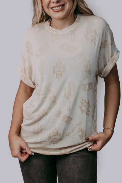 MK675 Glam it up Western Loose Fit Top