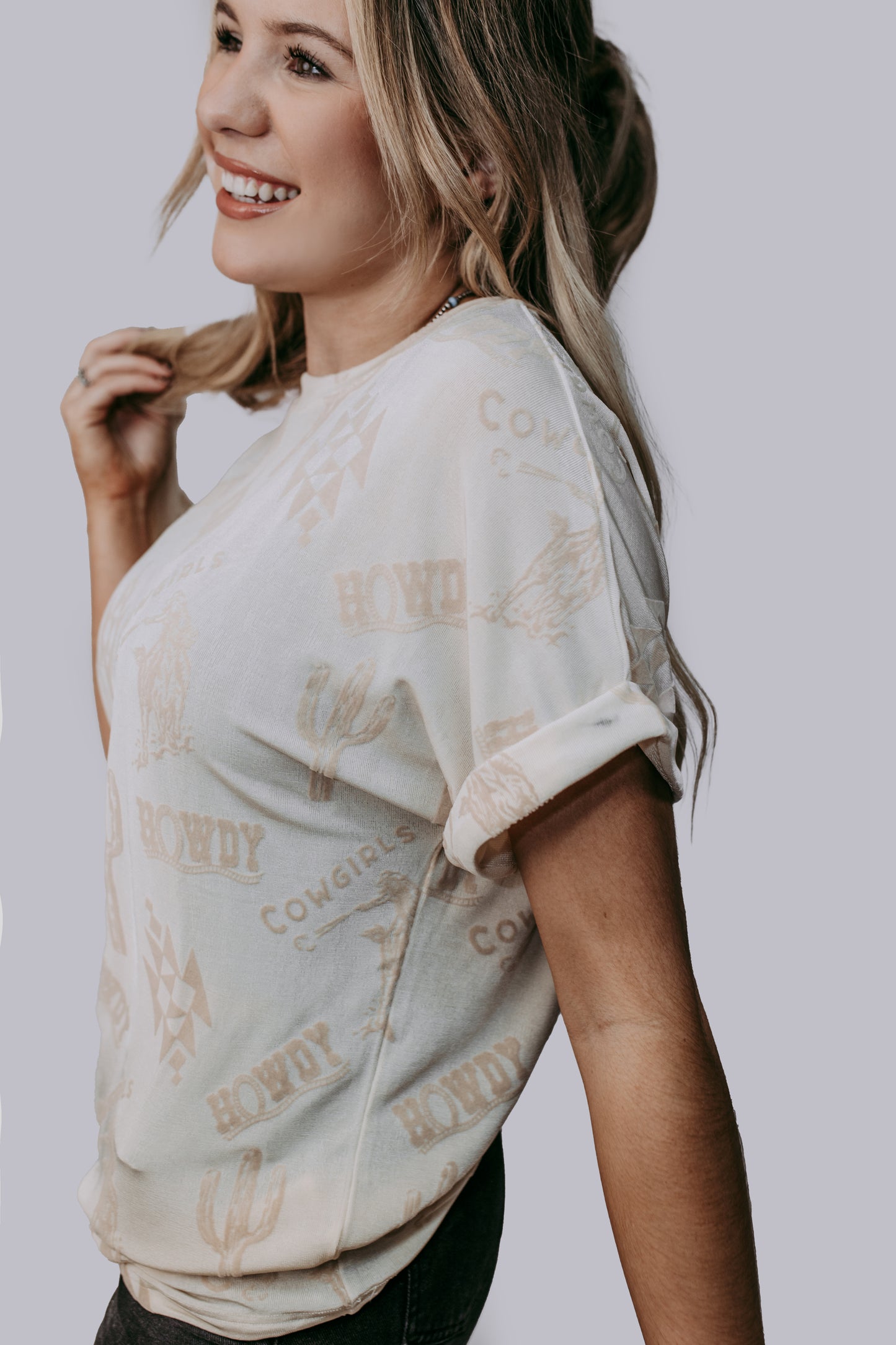 MK675 Glam it up Western Loose Fit Top