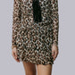 MK699 Leopard Mesh Ruffle Skort