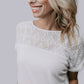 MK673 Aztec Lace Mix Blouse White
