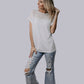 MK673 Aztec Lace Mix Blouse White