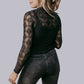 MK706 Embroidery Lace Top -Black