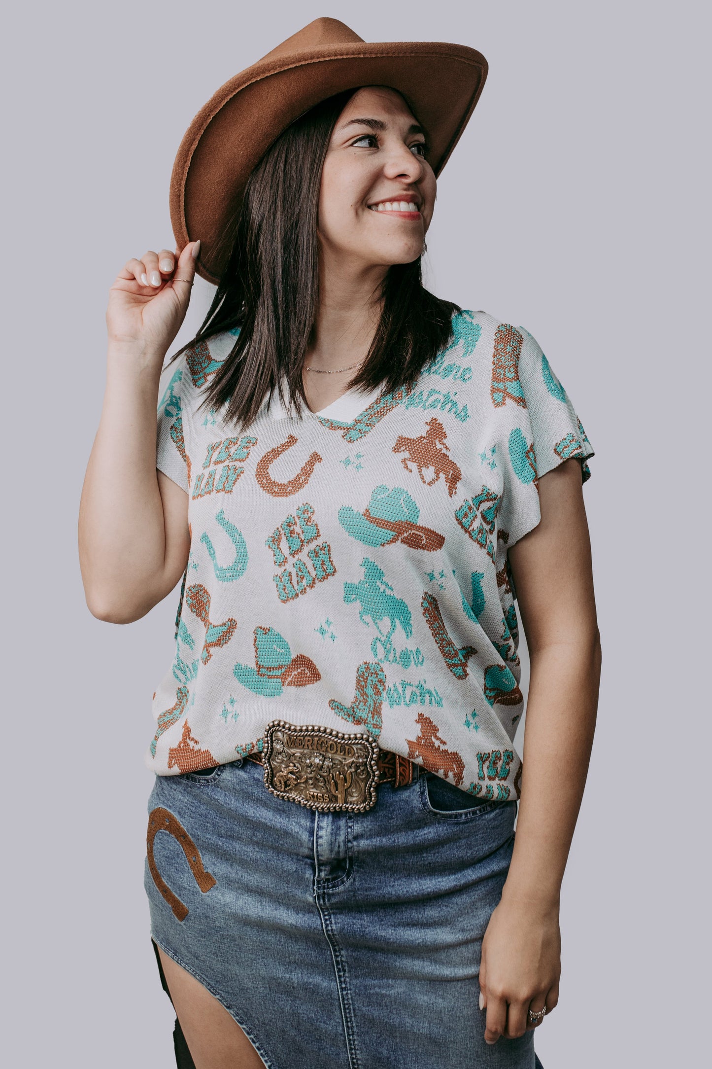 TZ90 Cowgirl Charm Sweater Vest Shirt