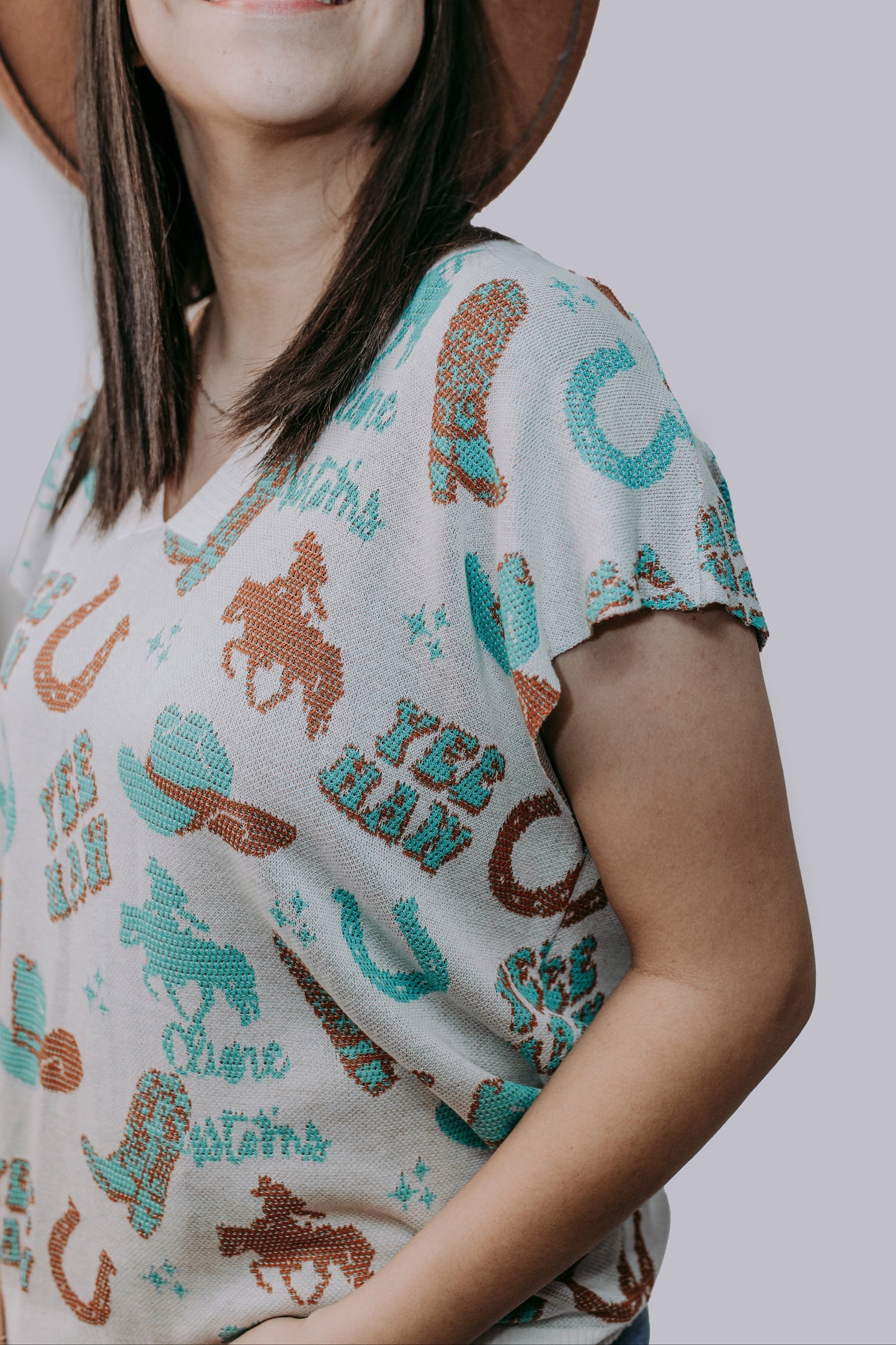 TZ90 Cowgirl Charm Sweater Vest Shirt
