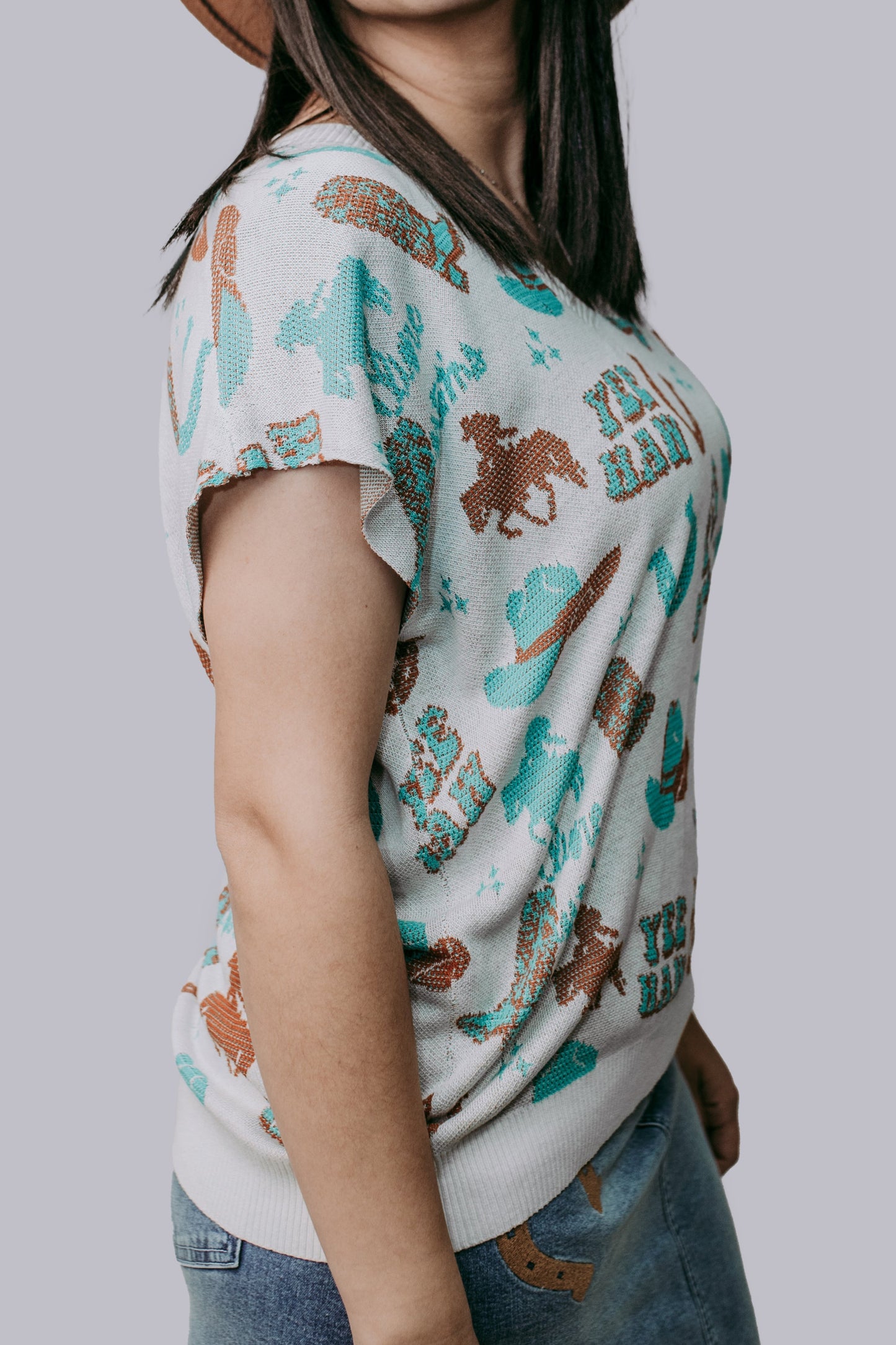 TZ90 Cowgirl Charm Sweater Vest Shirt