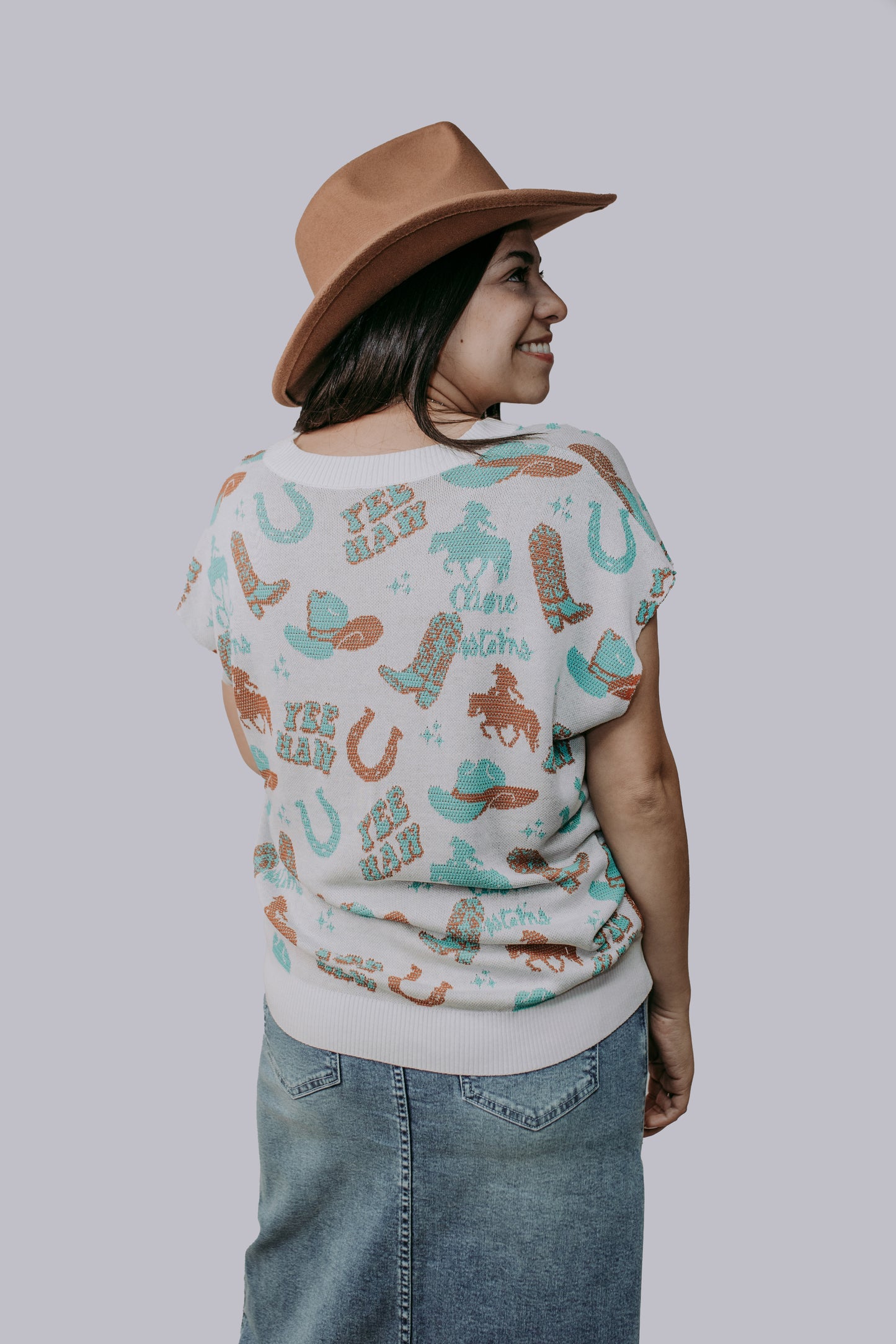 TZ90 Cowgirl Charm Sweater Vest Shirt