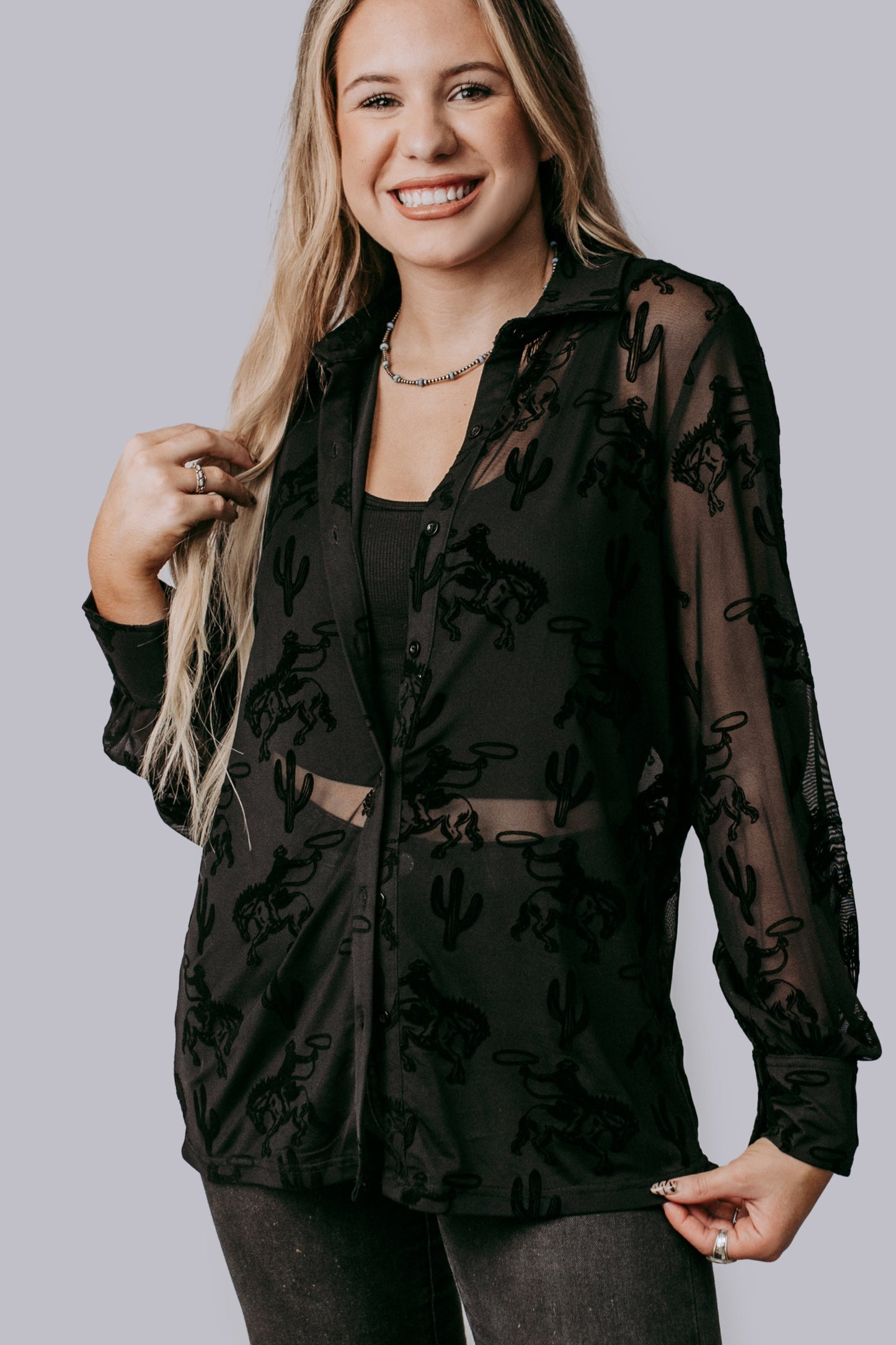 MK688 Buckaroo Velvet Button Down Shirt