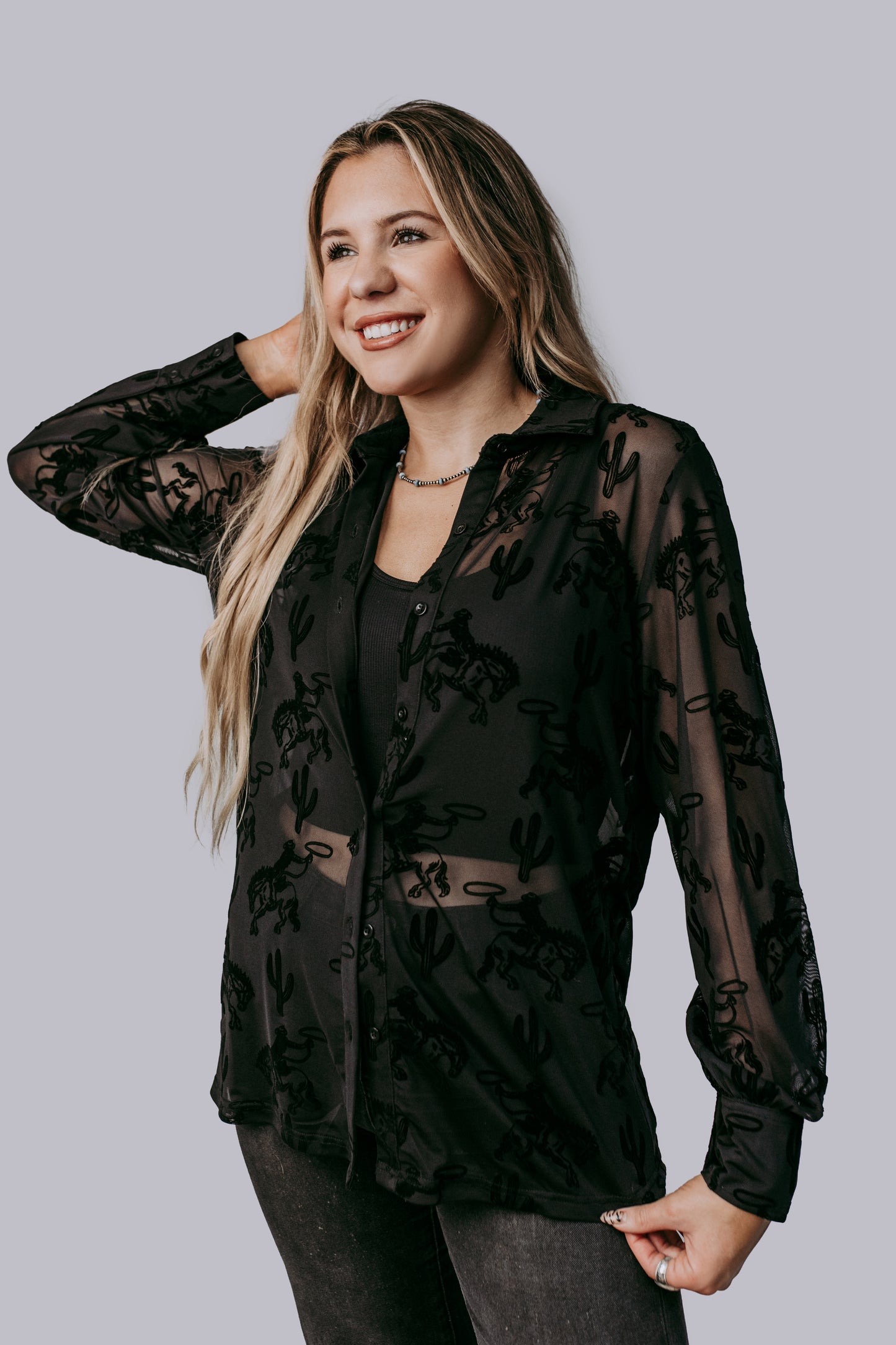 MK688 Buckaroo Velvet Button Down Shirt