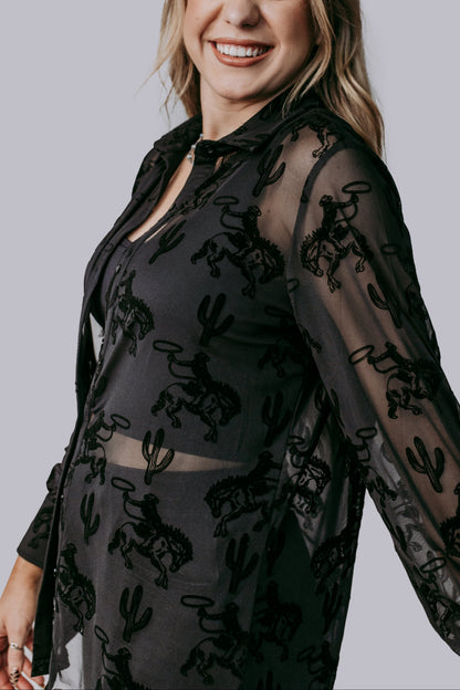 MK688 Buckaroo Velvet Button Down Shirt