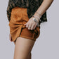 MK697 Suede Side Slit Skort