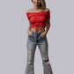 MK662 Front Tie Off Should Crop Top Red