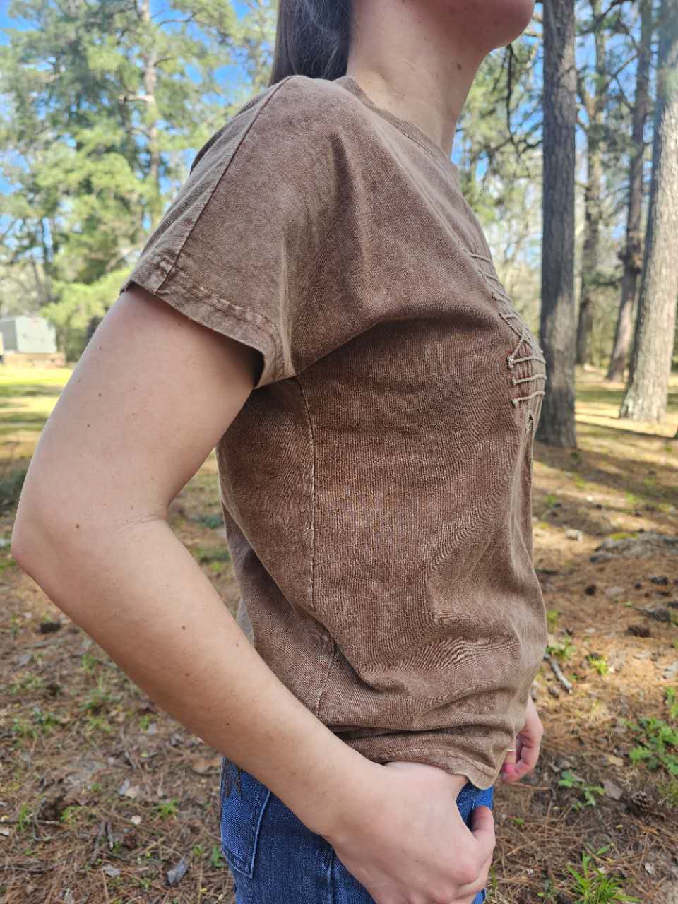 MK667 Boot Stitch Rope Embroidered Shirt