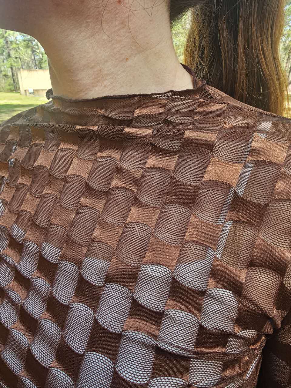 TZ72 Brown Checkered Mesh Top