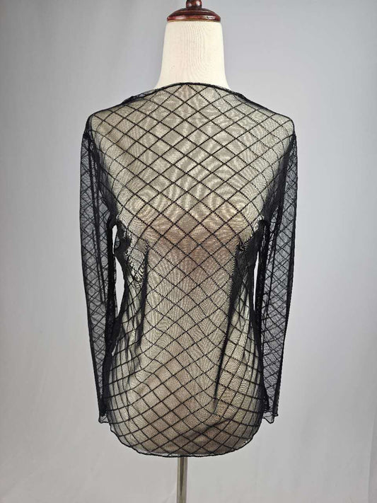 TZ73 Black Mesh Top