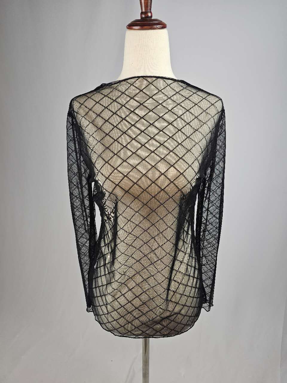 TZ73 Black Mesh Top