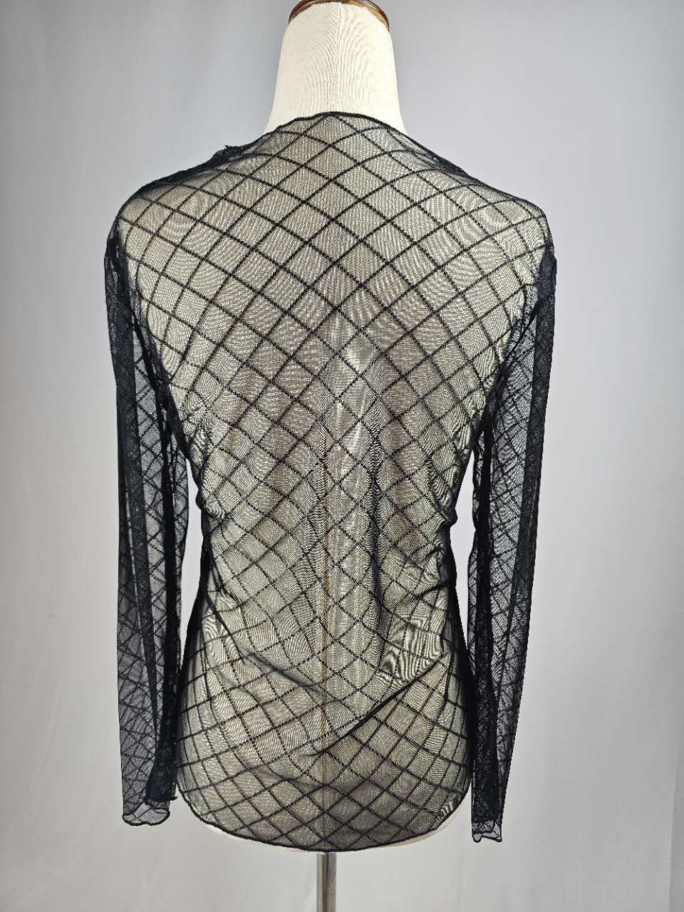 TZ73 Black Mesh Top