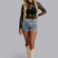 MK570 Roses Lace Top - Black