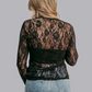 MK570 Roses Lace Top - Black