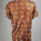 MK668 Branded Ruffled Sleeve Blouse
