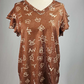 MK668 Branded Ruffled Sleeve Blouse