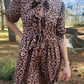 MK658 Leopard Front Bow Tie Dress