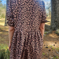 MK658 Leopard Front Bow Tie Dress