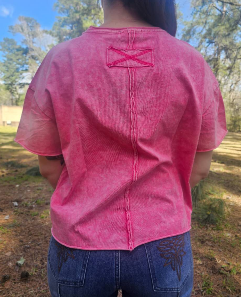 MK490 Cowgirl Acid Washed SL Tee