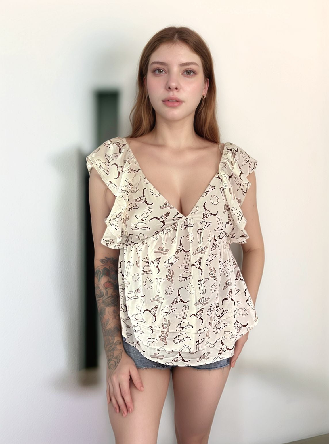 TZ94 Southern Belle Back Tie Blouse